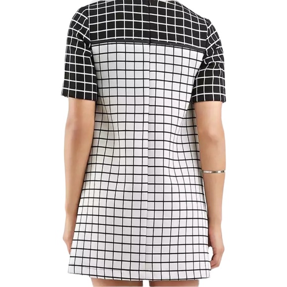 NWT Foxiedox Anthropologie Grid Patterned Rhinestone Rayon Shift Tunic Dress - S - Picture 2 of 15